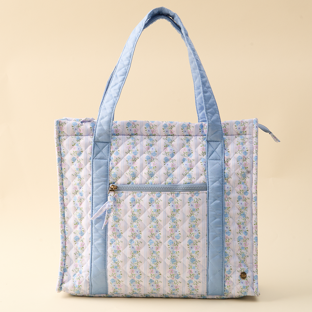 Quilted Tote Petal Parade Blue