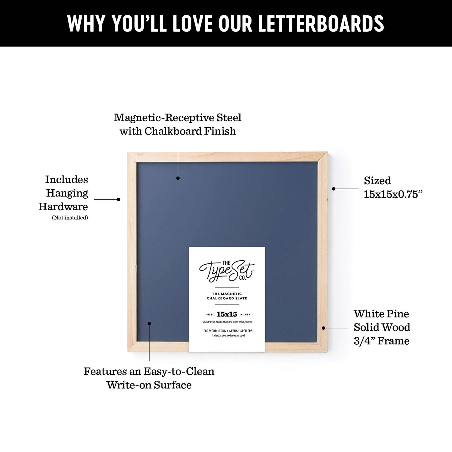 Navy Blue Magnetic Chalkboard